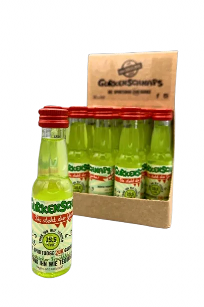 30er Klopferbox Flasche – Vorder- und Rückseite
